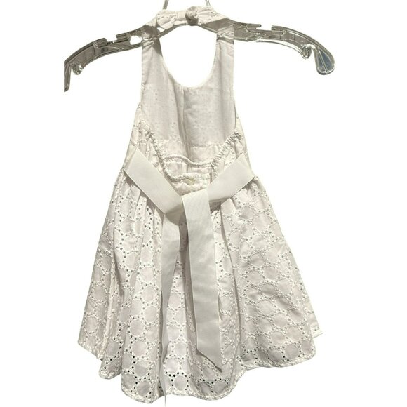 Sweet Heart Rose Infant Girls 24 Mo White Eyelet Halter Neck Dress Ribbon Flower - Picture 4 of 8